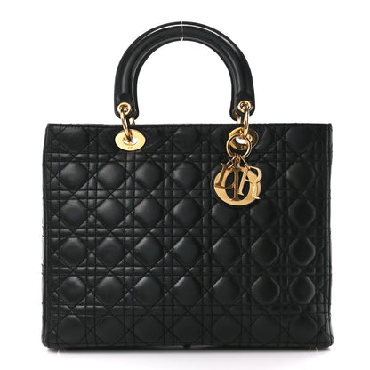 Christian Dior Lambskin Cannage Large Lady Dior Black 1 of 13