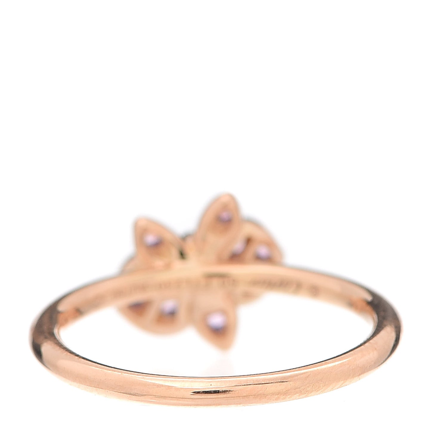 18K Pink Gold Diamond Pink Sapphire Caresse D'Orchidees Par Ring 50 5.25