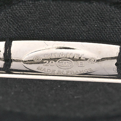 Chanel Tweed Camellia CC Pin Brooch Grey 3 of 4