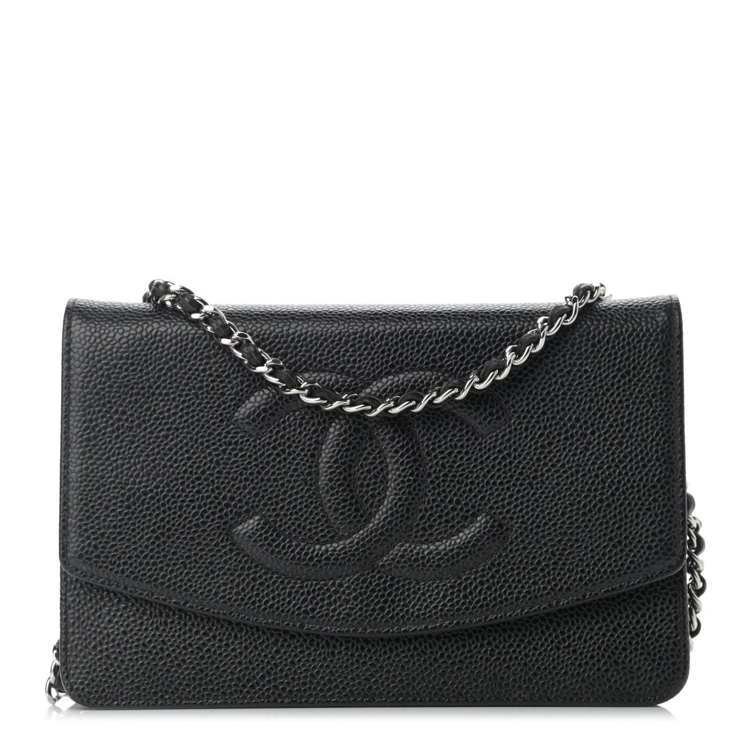 Chanel Caviar Timeless CC Wallet On Chain WOC Black 1 of 12