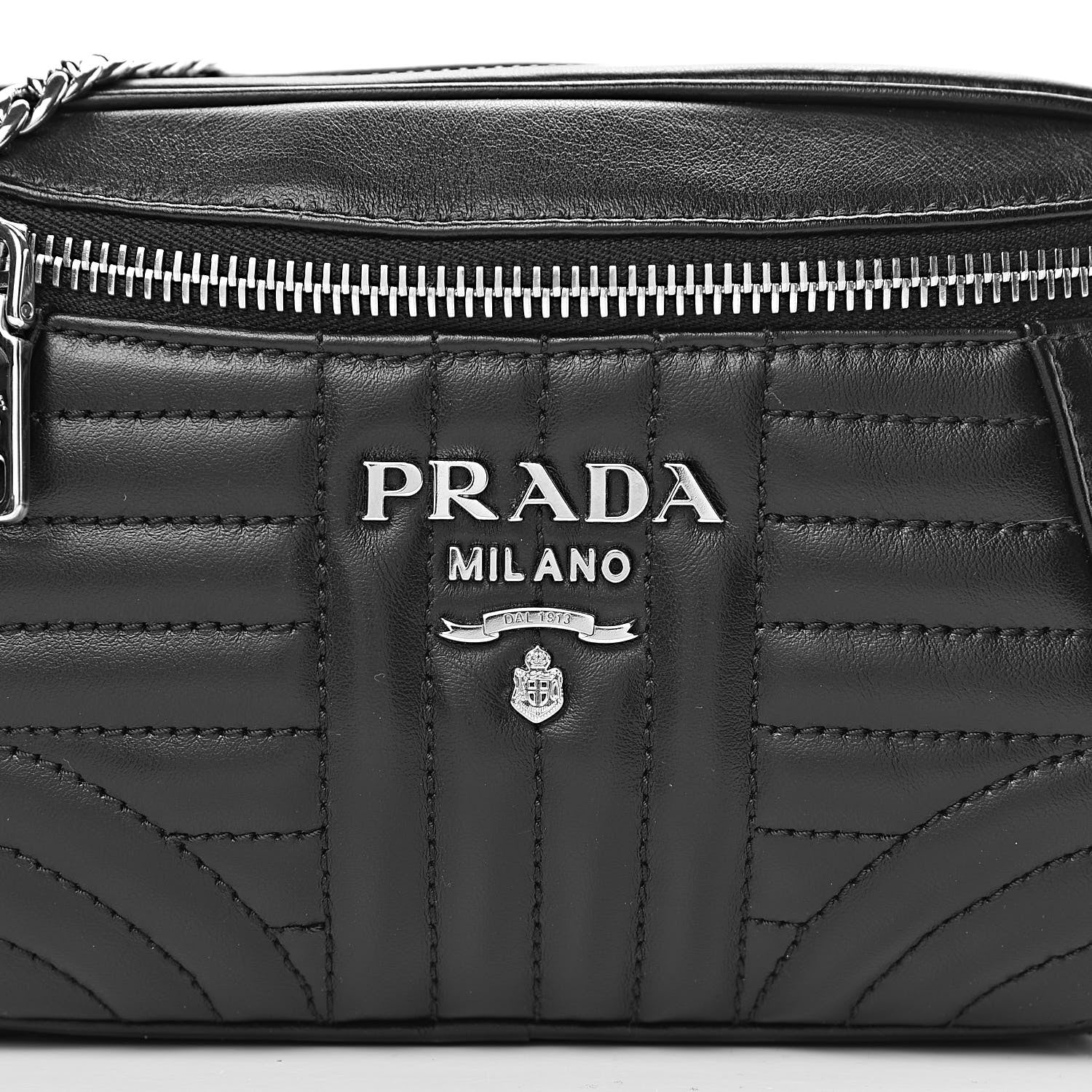 Prada Soft Calfskin Diagramme Belt Bag Black 10 of 10