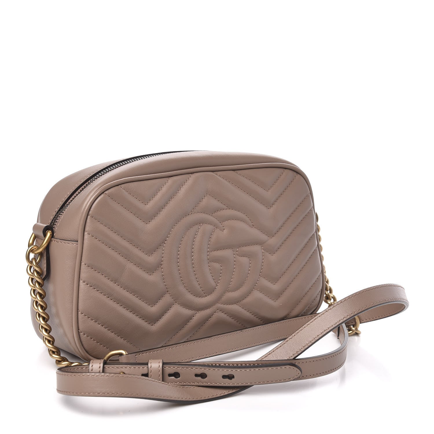 Gucci Calfskin Matelasse Small GG Marmont Chain Shoulder Bag Porcelain Rose 3 of 10