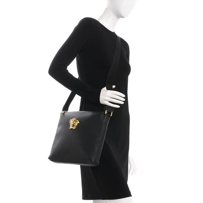 Versace Grained Calfskin Medusa Head Messenger Bag Black 2 of 7