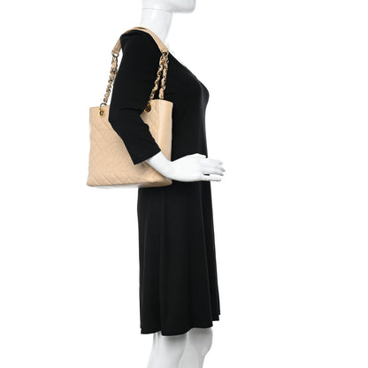 Chanel Caviar Quilted Petit Shopping Tote PST Beige Clair 2 of 11
