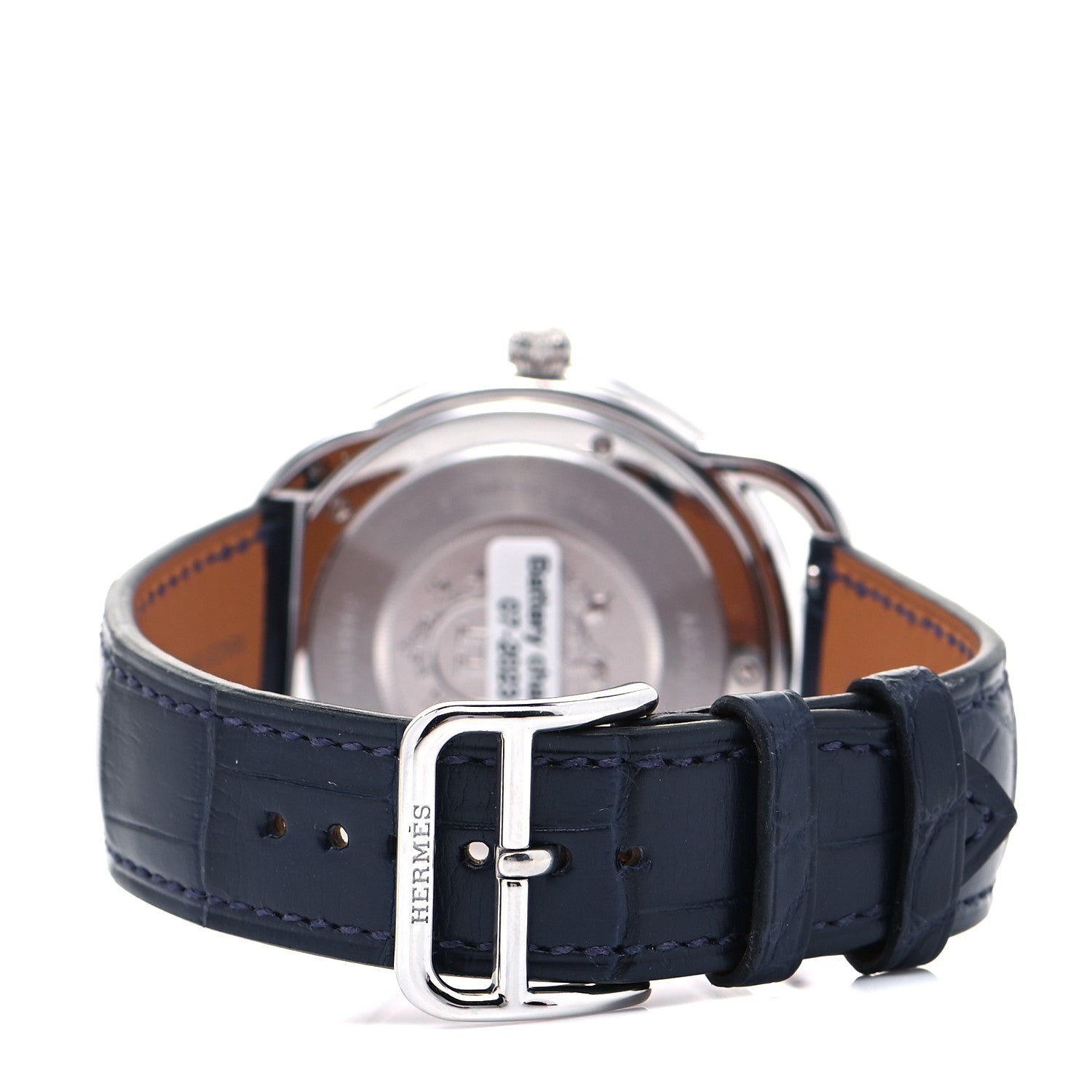Hermes Stainless Steel Alligator 40mm Arceau Quartz Watch Bleu Abysse 3 of 7