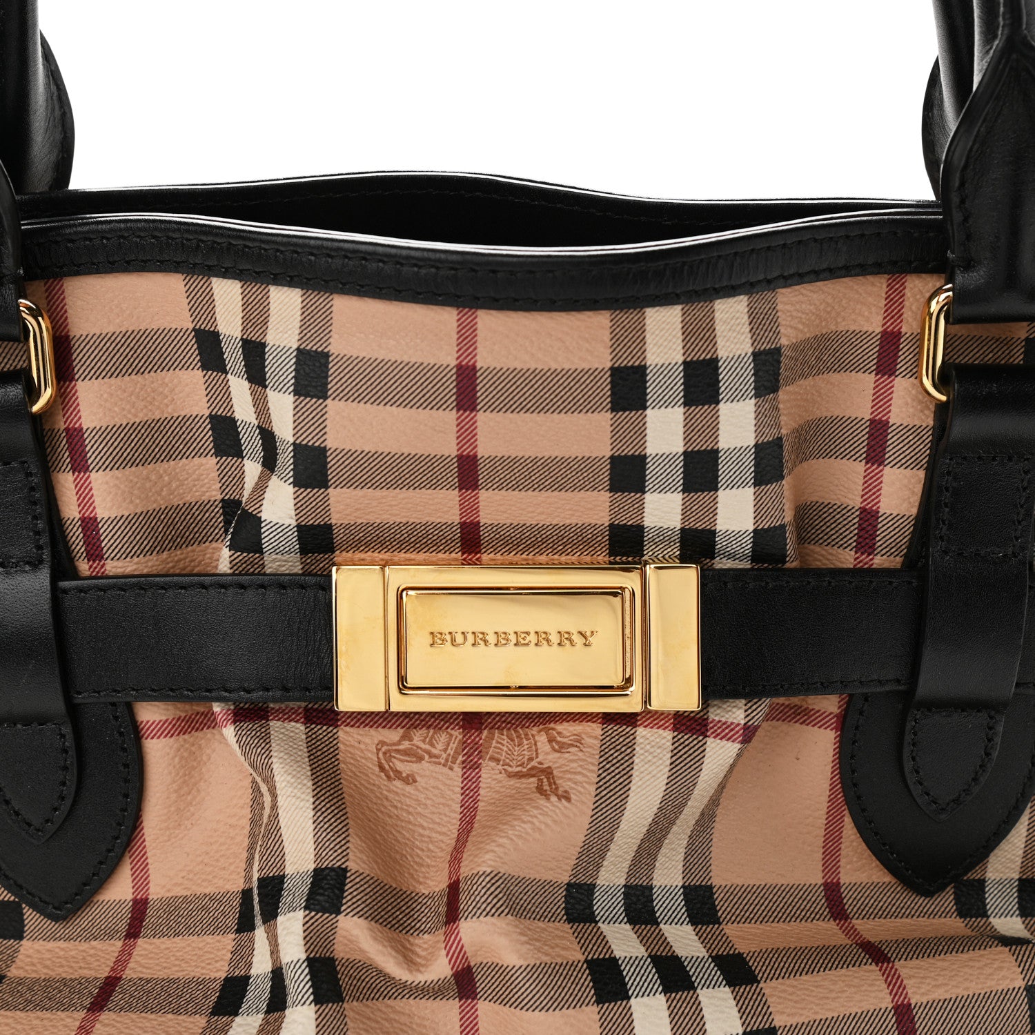Burberry Haymarket Check Medium Golderton Tote Black 7 of 12