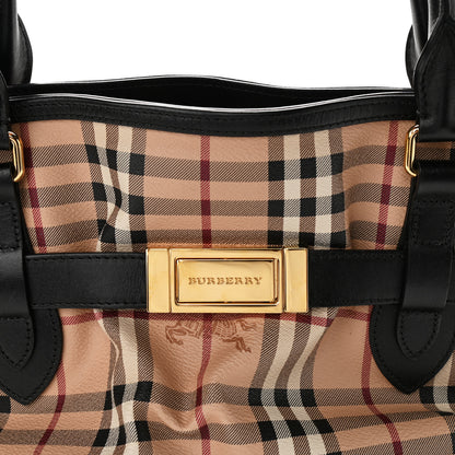 Burberry Haymarket Check Medium Golderton Tote Black 7 of 12