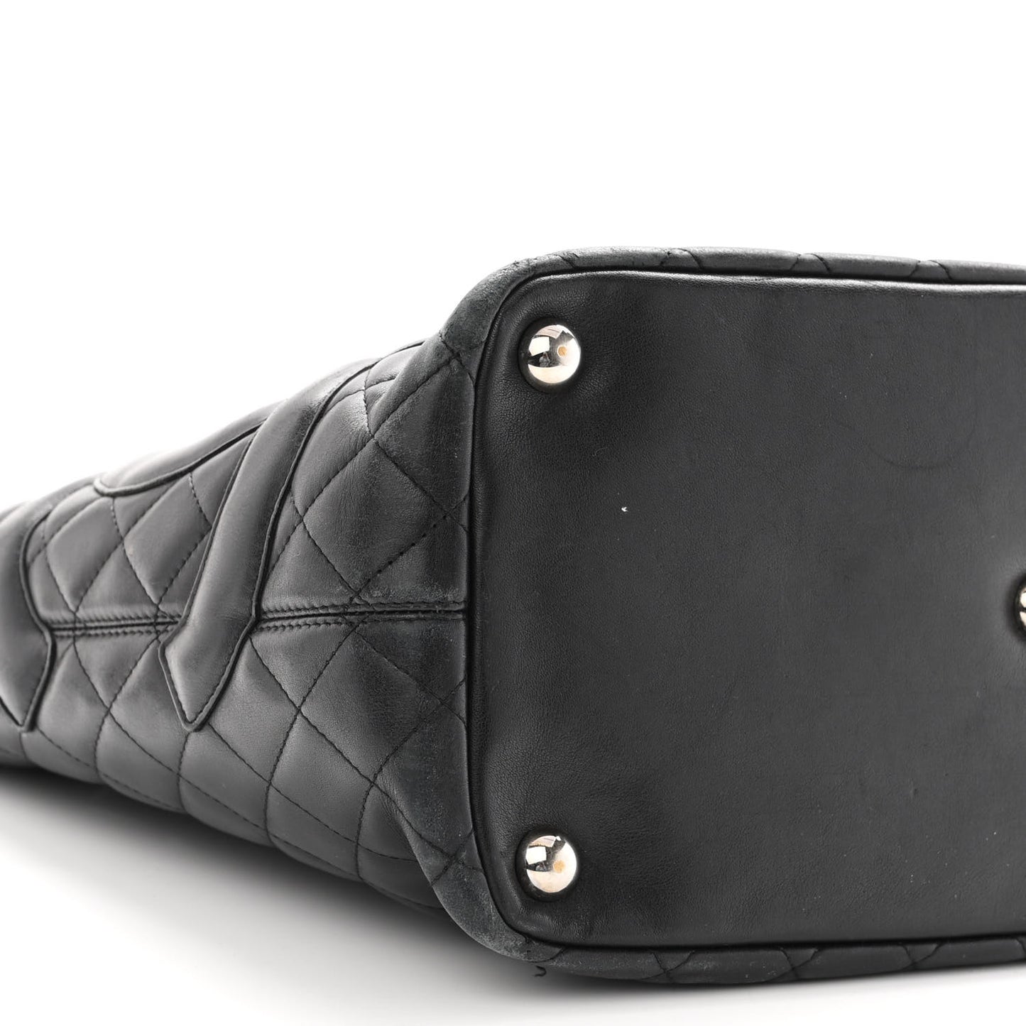 Calfskin Quilted Large Cambon Tote Black