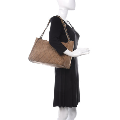 Chanel Ultra Soft Suede Calfskin Tote Beige 2 of 10