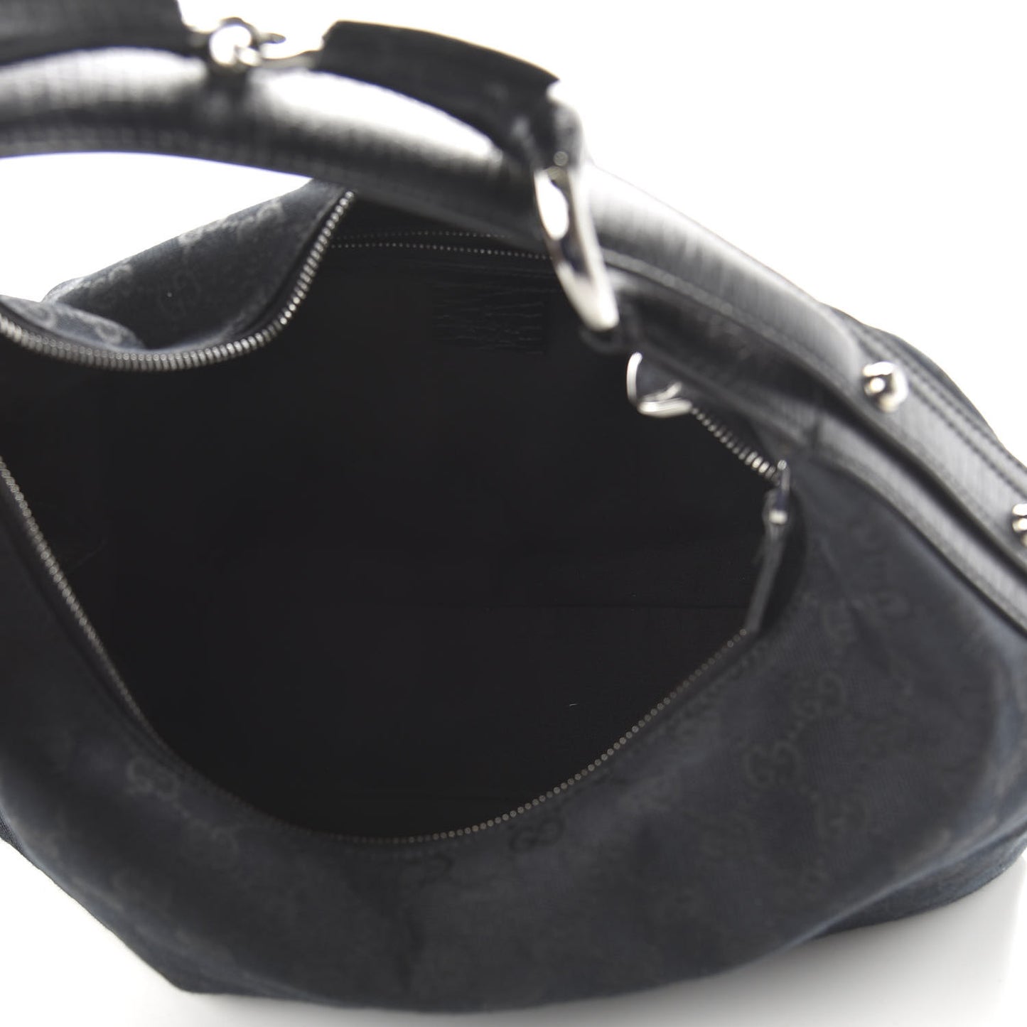 Monogram Medium Horsebit Chain Hobo Black
