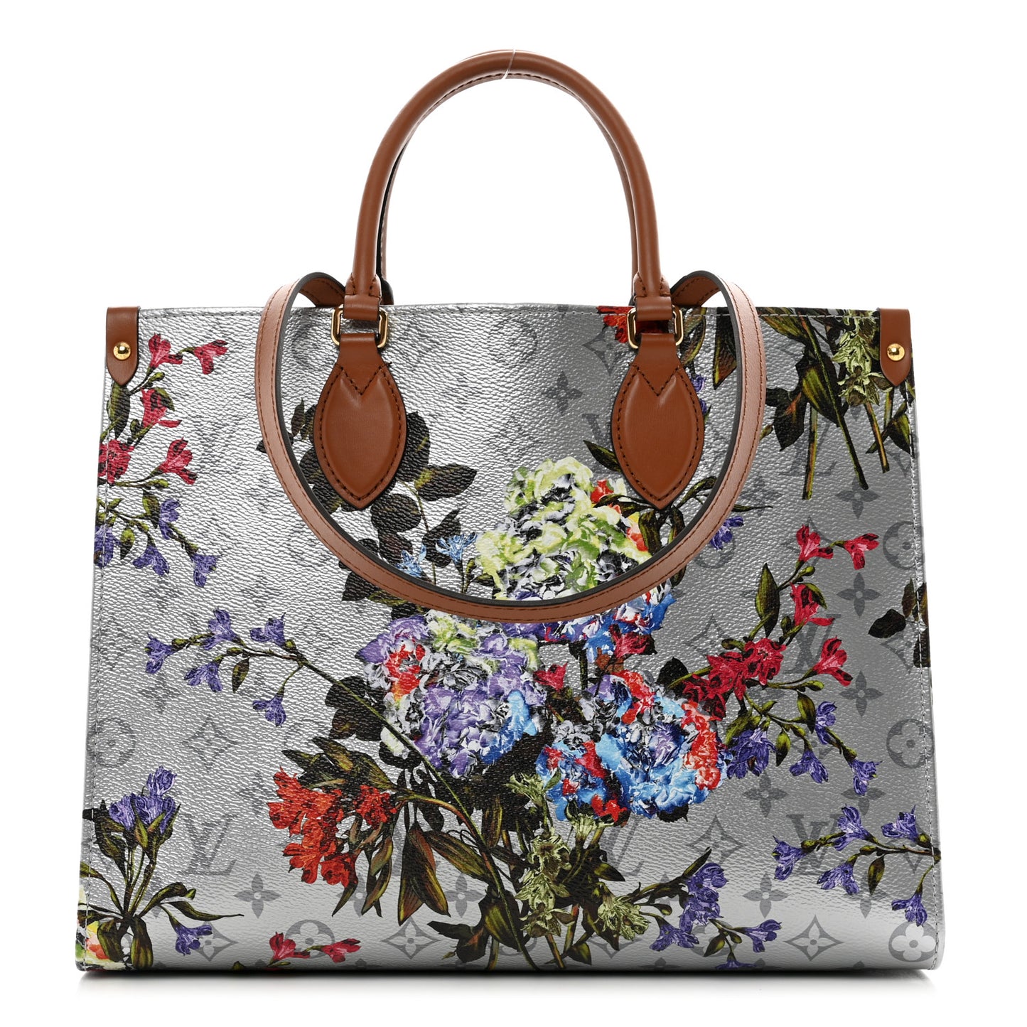 Metallic Monogram LV Garden OnTheGo MM Silver