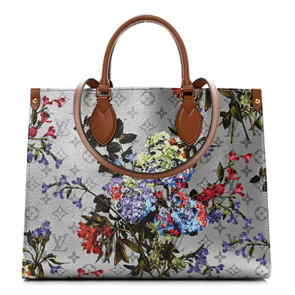 Louis Vuitton Metallic Monogram LV Garden OnTheGo MM Silver 1 of 10