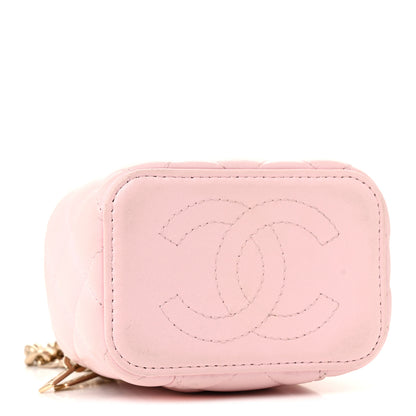 Chanel Lambskin Quilted Enamel Coco Mini Vanity Case With Chain Pink 4 of 12