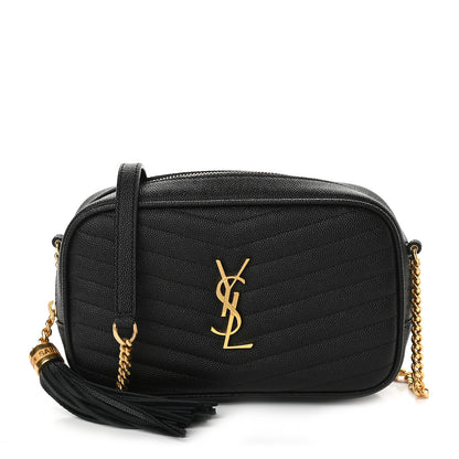 Saint Laurent Grain De Poudre Matelasse Monogram Mini Lou Camera Bag Black 1 of 9