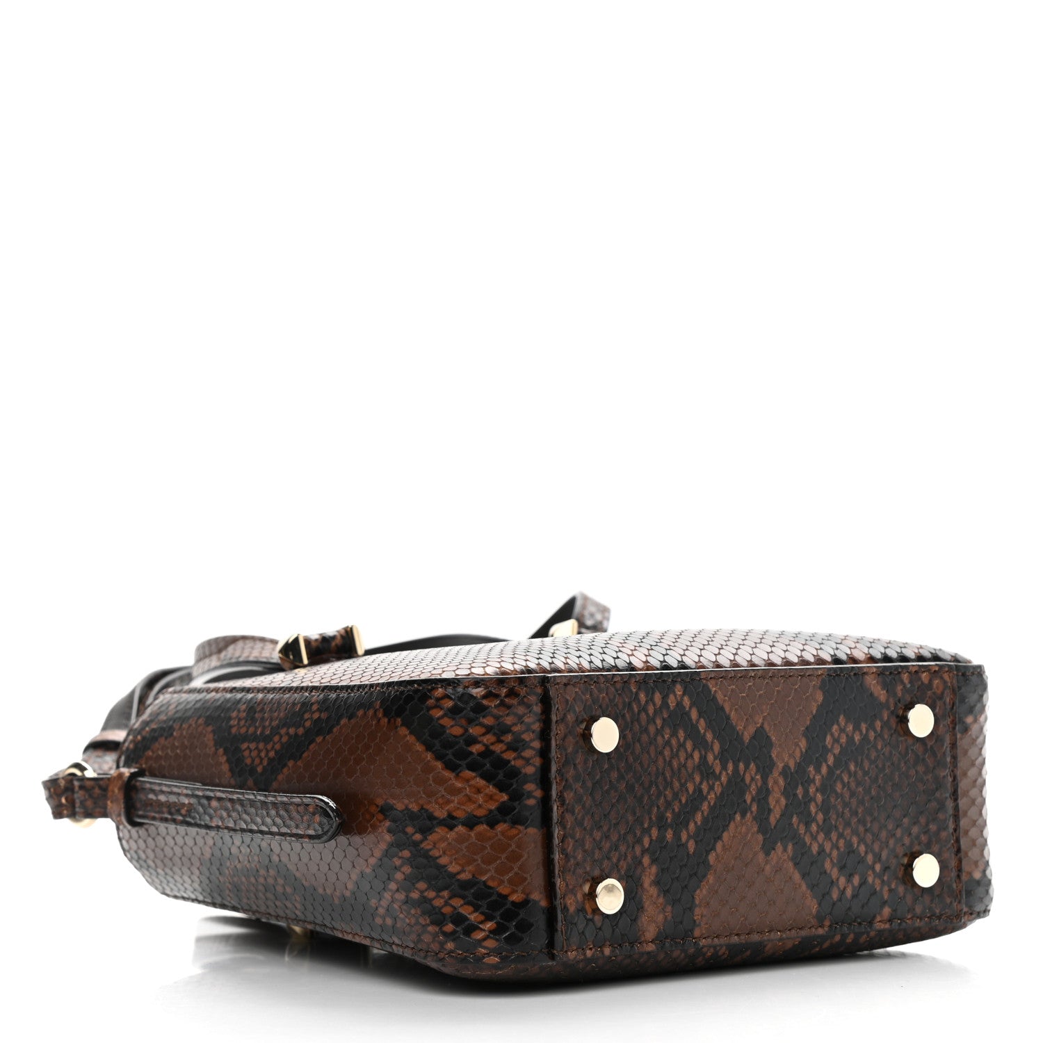 Jimmy Choo Calfskin Snake Printed Mini JC Tote Cuoio 4 of 10