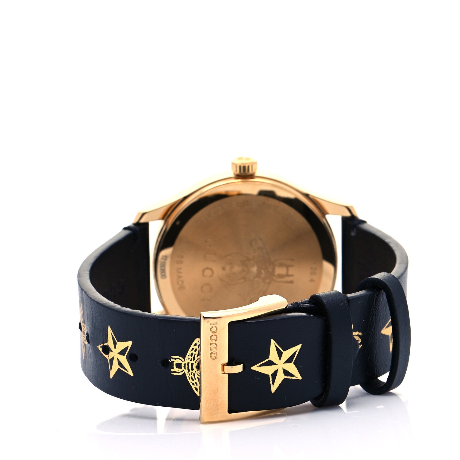 Gucci Stainless Steel Calfskin 38mm G-Timeless Bee Star Quartz Watch Black 3 of 8