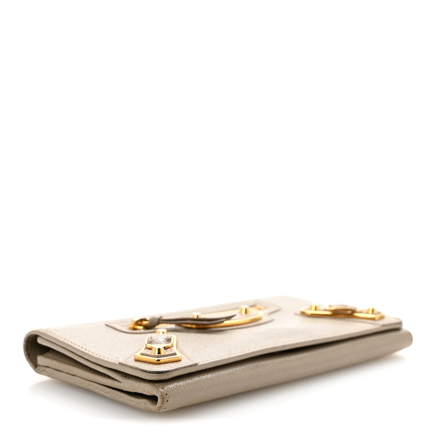 Balenciaga Chevre Gold Metallic Edge Hardware Money Wallet Rose de Sables 4 of 12