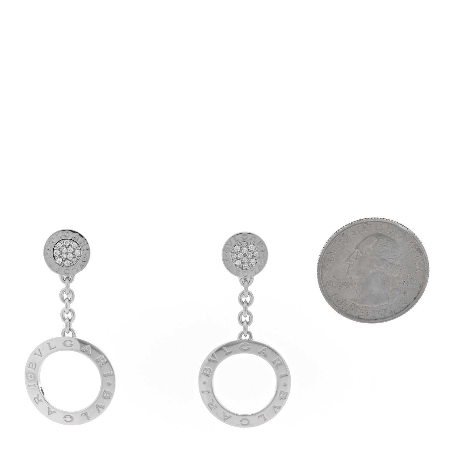 Bulgari 18K White Gold Diamond BVLGARI BVLGARI Drop Earrings 2 of 4