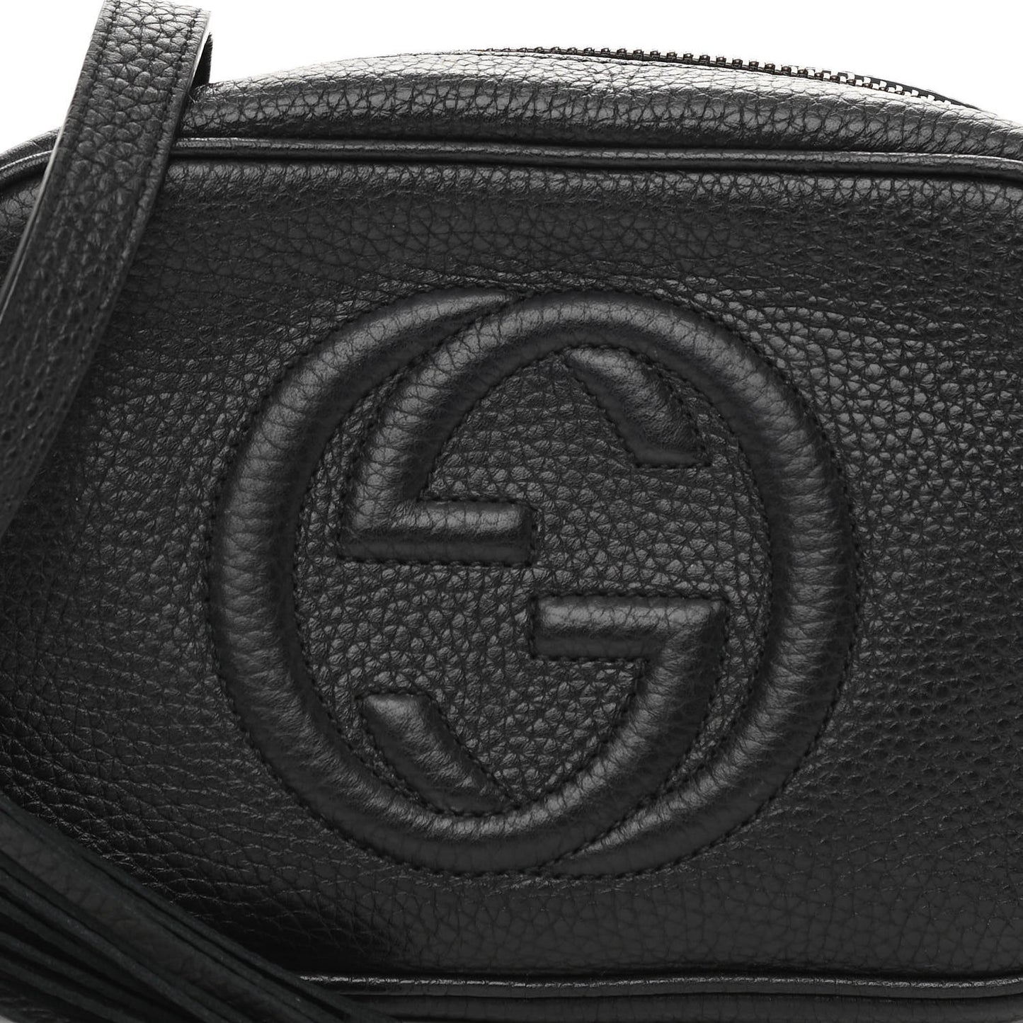 Pebbled Calfskin Mini Soho Disco Bag Black