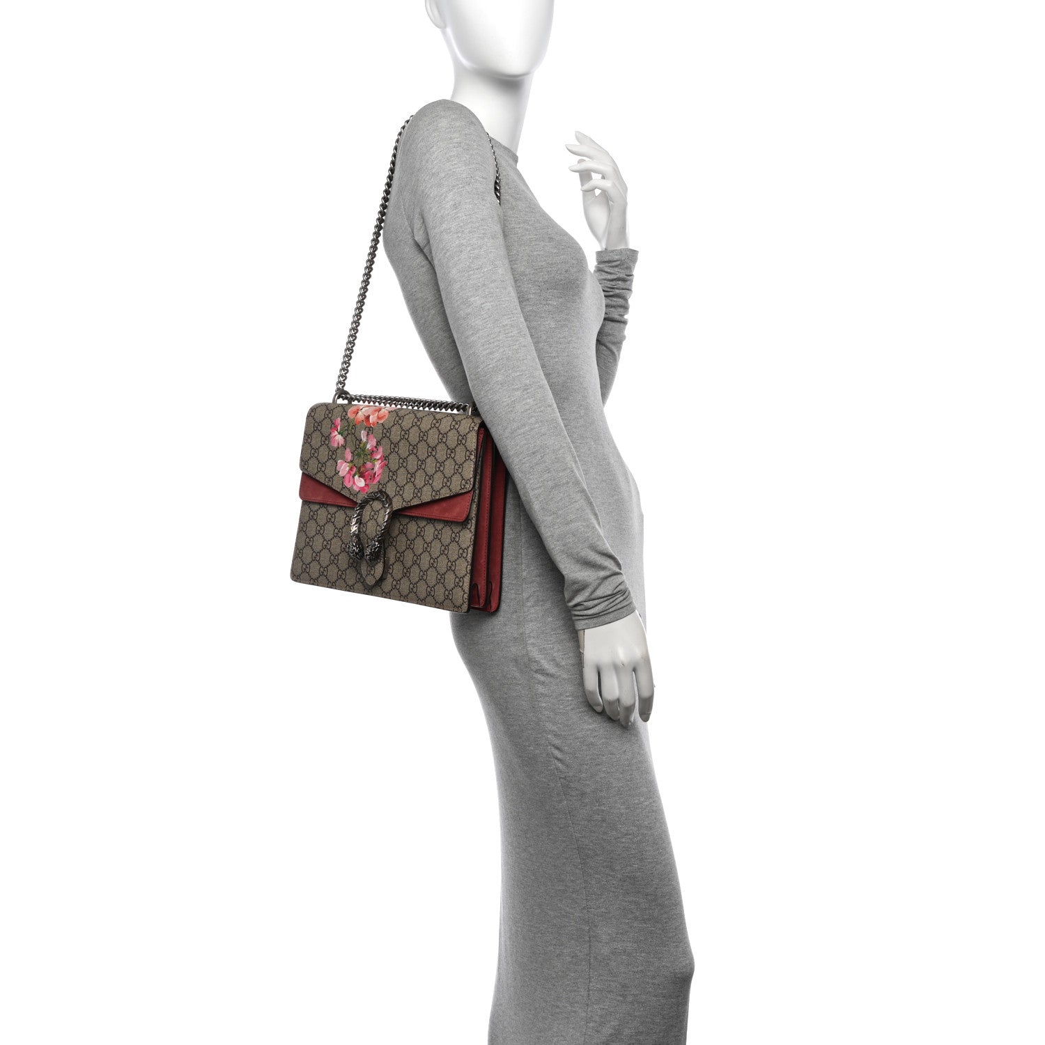 Gucci GG Supreme Monogram Blooms Medium Dionysus Shoulder Bag Beige Multicolor Dry Rose 2 of 12