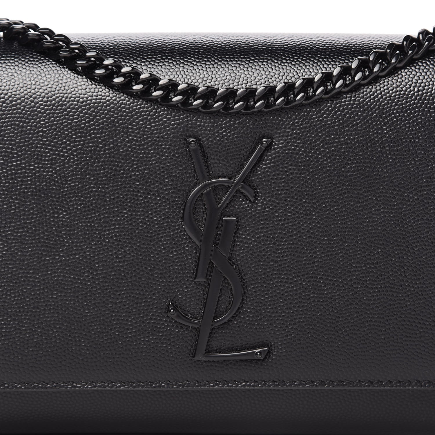 Saint Laurent Grain De Poudre Small Monogram Kate Satchel Black 9 of 9