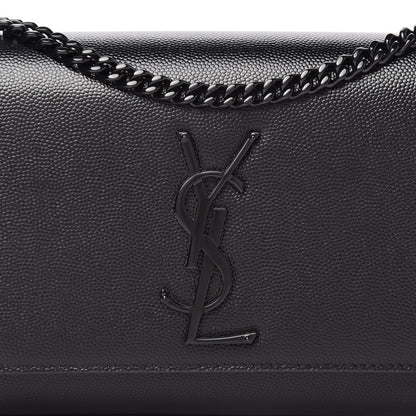 Saint Laurent Grain De Poudre Small Monogram Kate Satchel Black 9 of 9