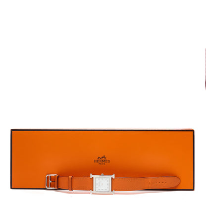 Hermes Stainless Steel Swift 26mm Heure H Hour Quartz Watch Orange 5 of 5