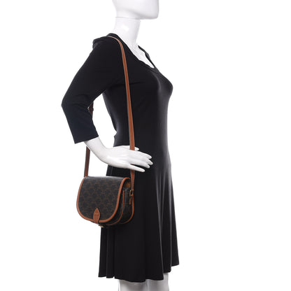 Celine Triomphe Canvas Medium Folco Bag Tan 2 of 9