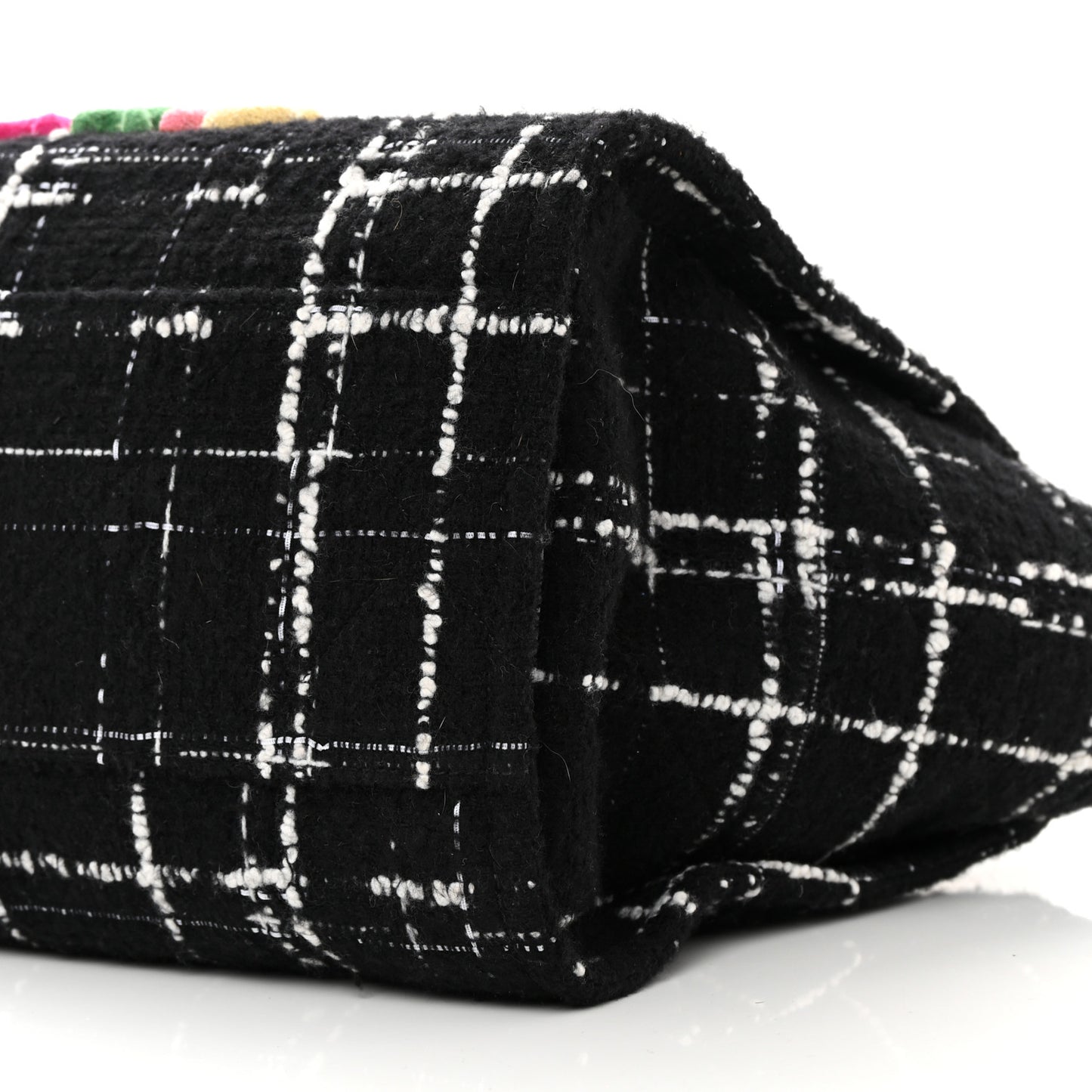 Tweed Medium Deauville Tote Black White Multicolor