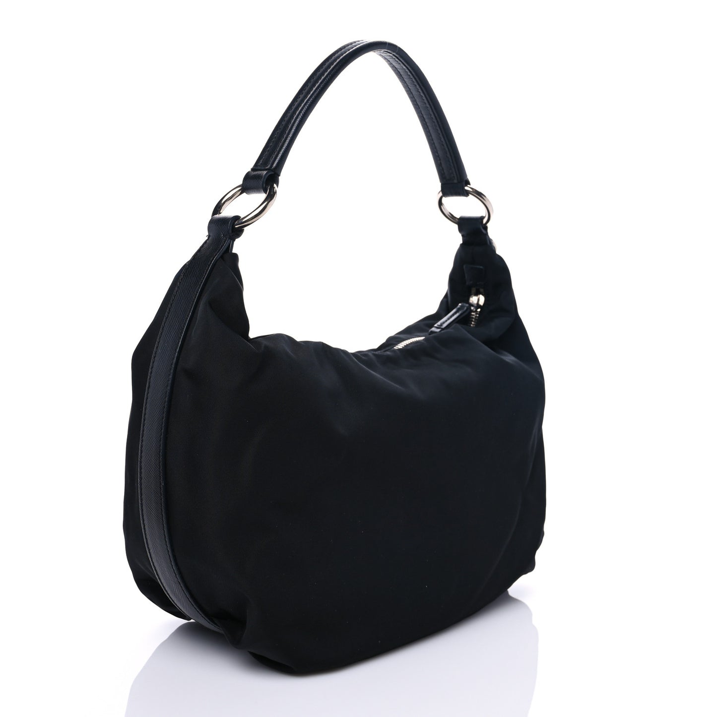 Tessuto Nylon Saffiano Hobo Black