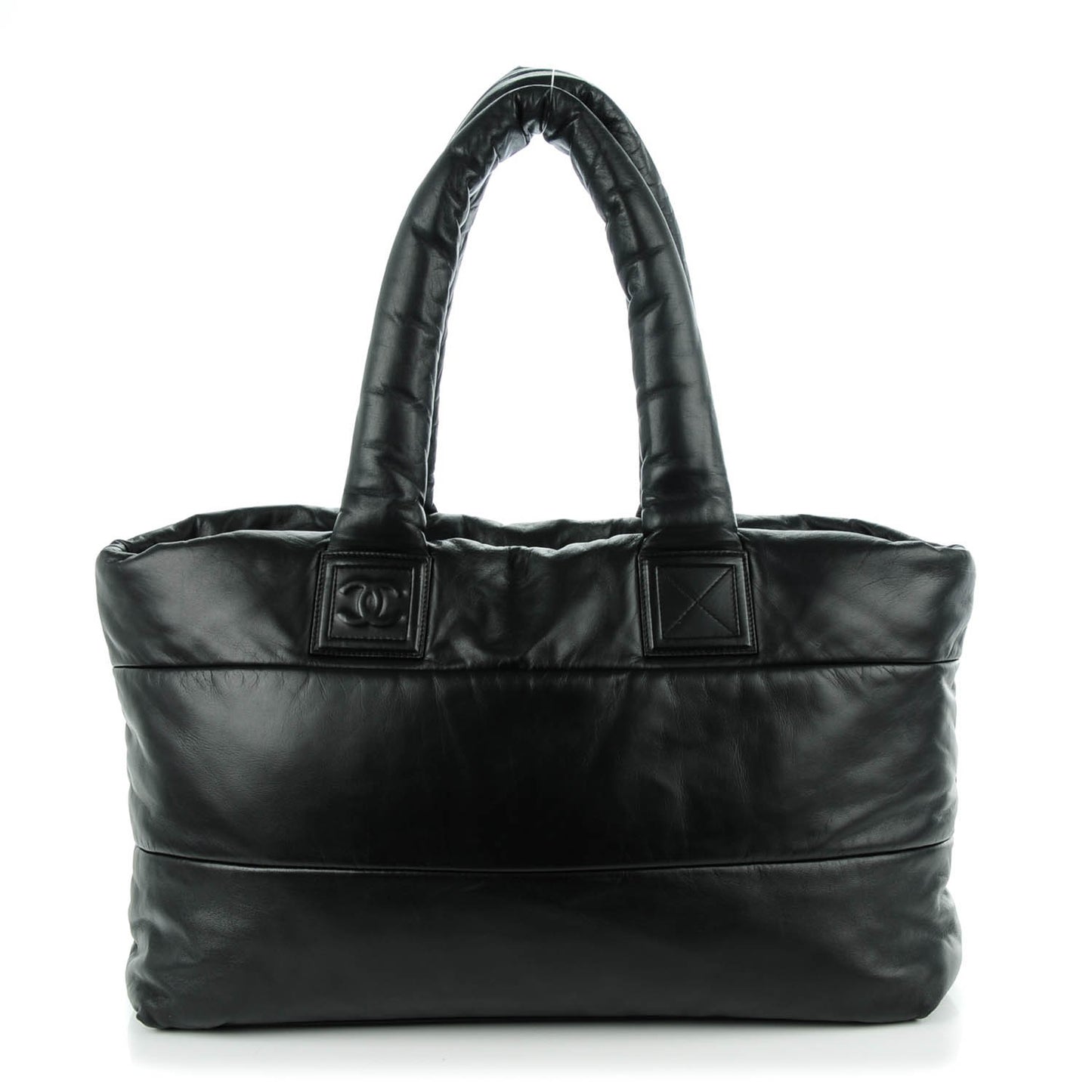 Lambskin Quilted Large Coco Cocoon Reversible Tote Black
