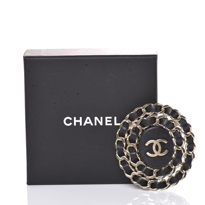 Chanel Lambskin CC Brooch Black Gold 5 of 5
