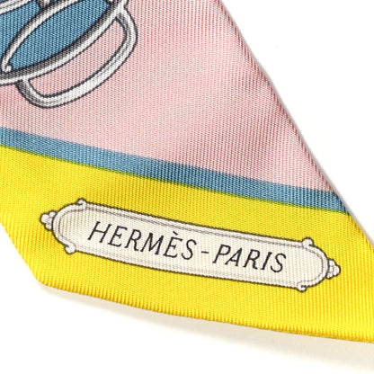Hermes Silk Lift Profile Twilly Rose Poudre Jaune 2 of 5