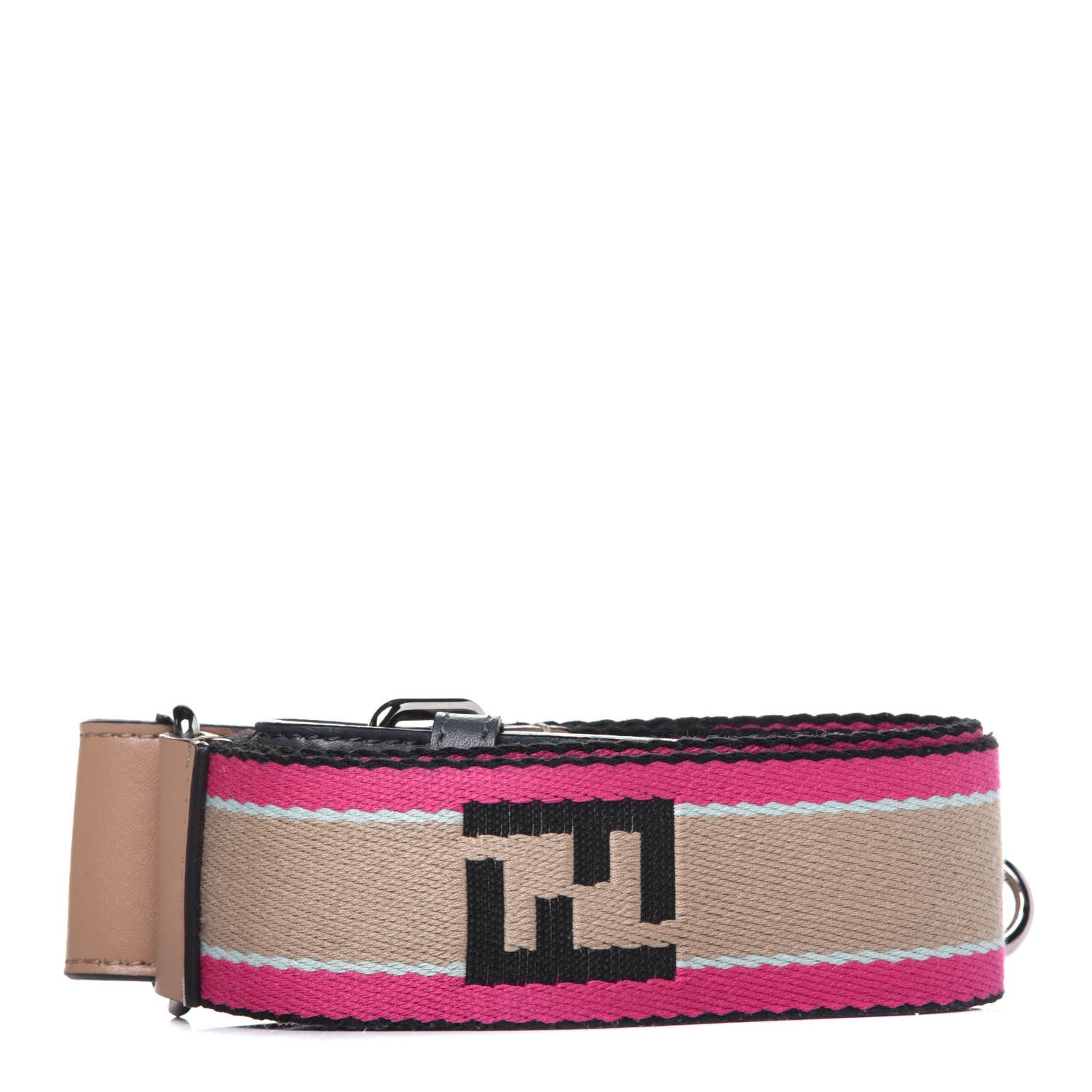 Fendi Woven Twill Calfskin FF Strap You Magenta Amido Multicolor 1 of 8