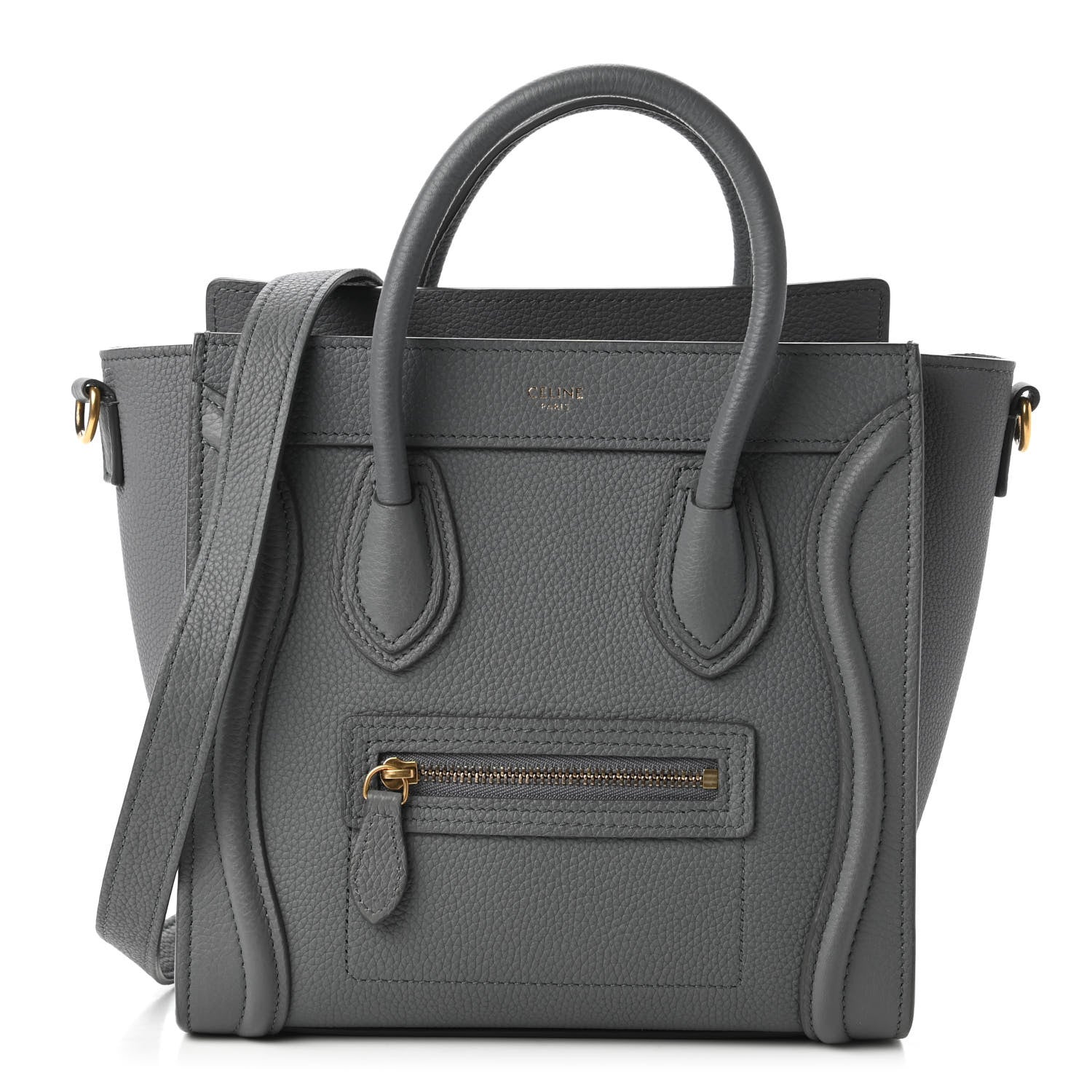 Celine Baby Drummed Calfskin Nano Luggage Kohl 1 of 9