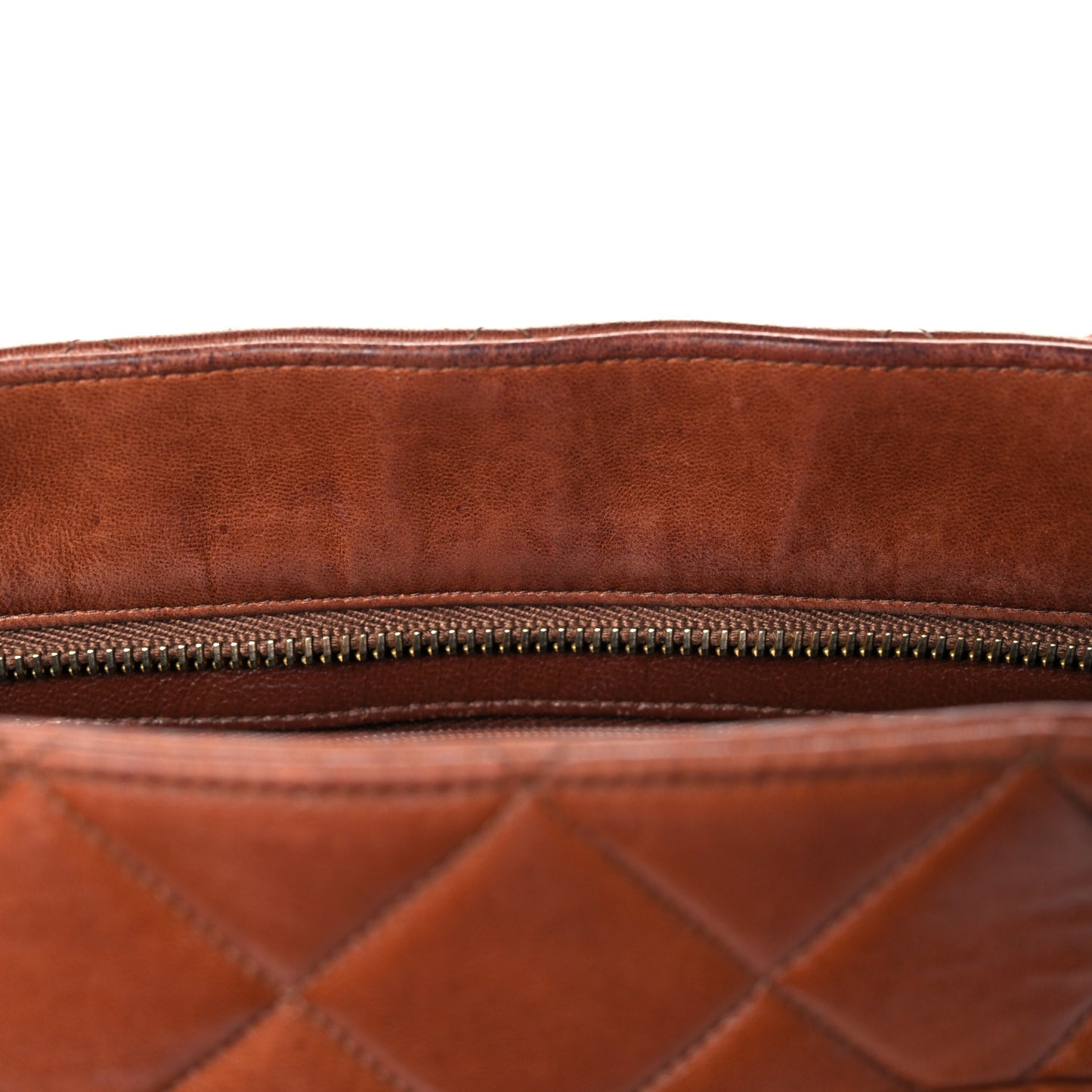 Lambskin Quilted Medallion Tote Brown