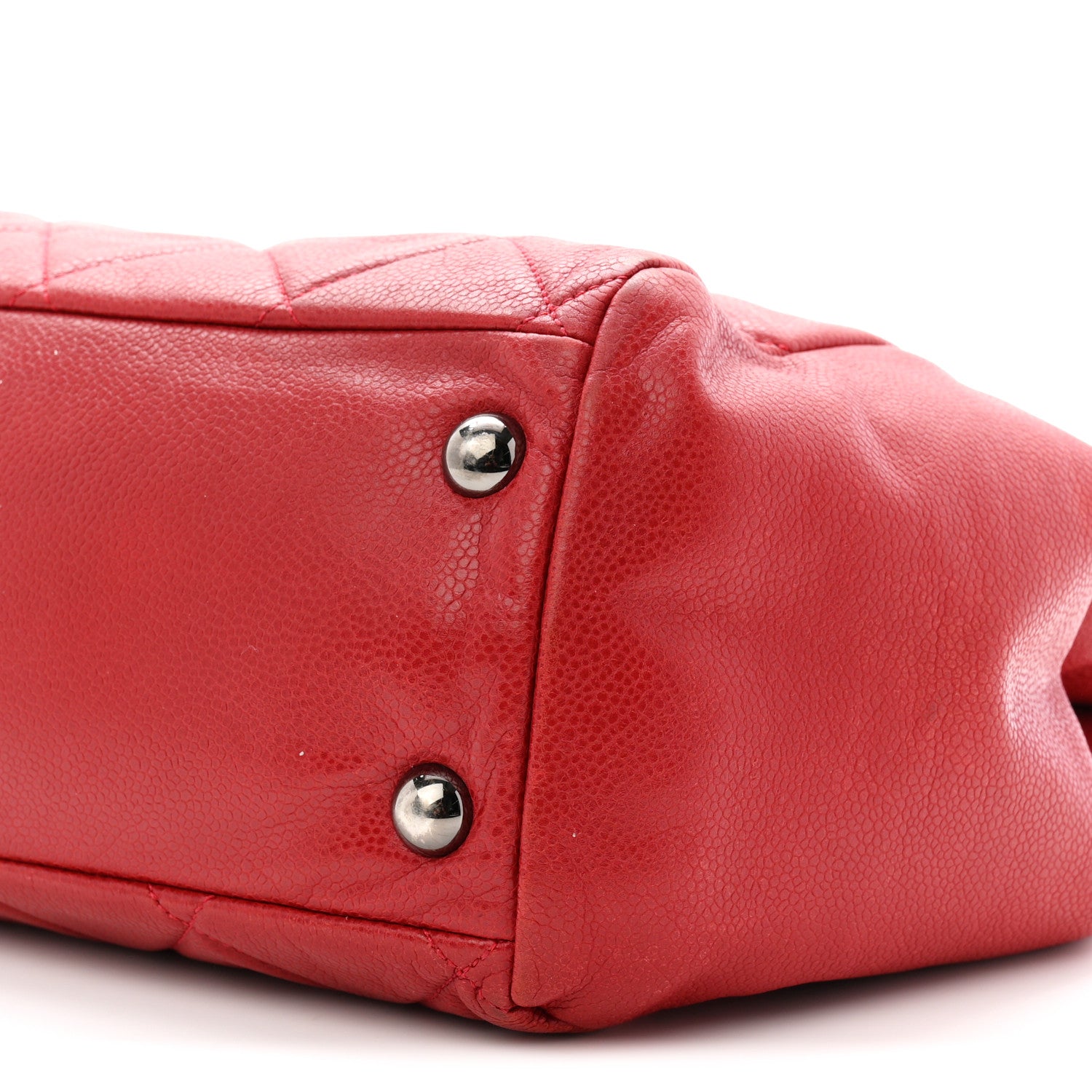 Chanel Caviar Quilted Large Cells Shopping Tote Red 10 of 11