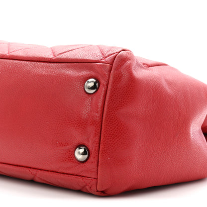 Chanel Caviar Quilted Large Cells Shopping Tote Red 10 of 11