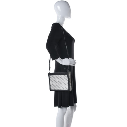 Balenciaga Cotton Canvas Logo Pochette Crossbody Bag Natural Black 2 of 15