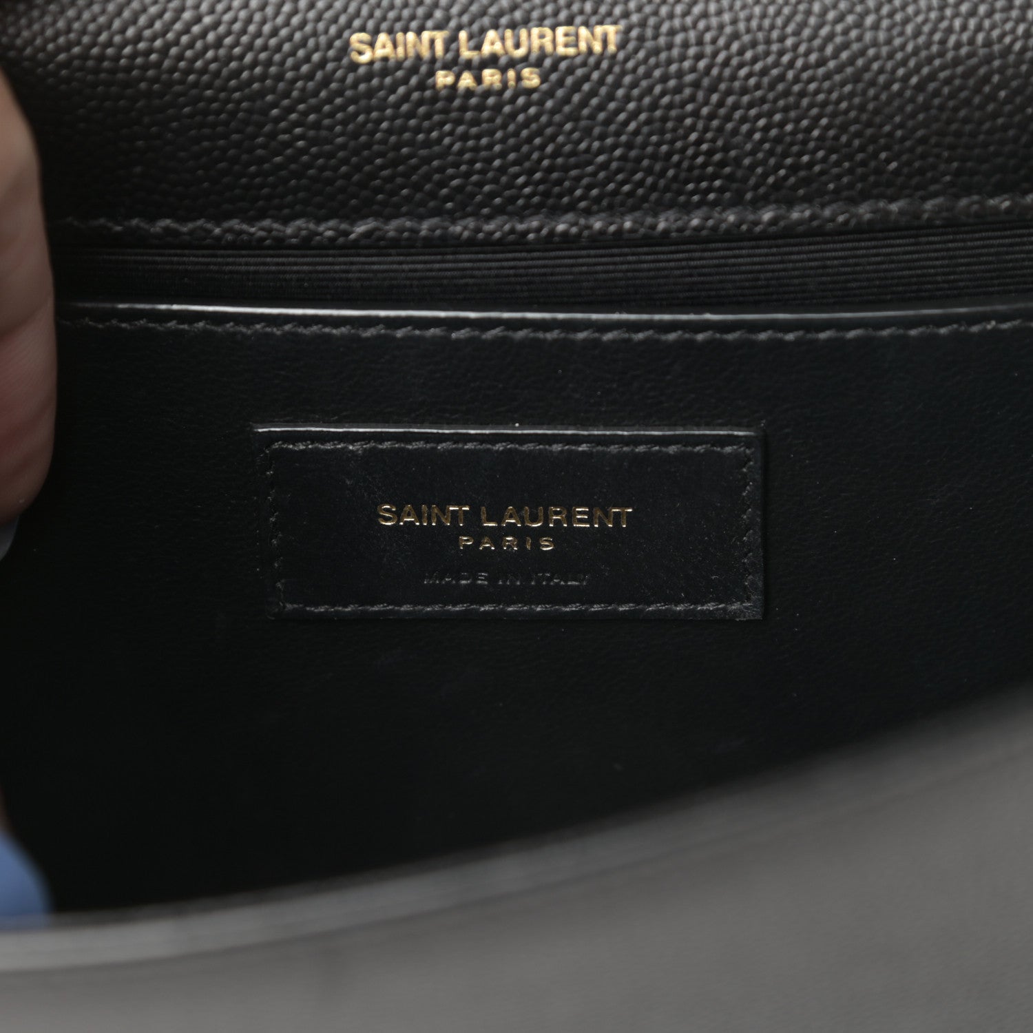 Saint Laurent Grain De Poudre Small Monogram Kate Satchel Black 6 of 12