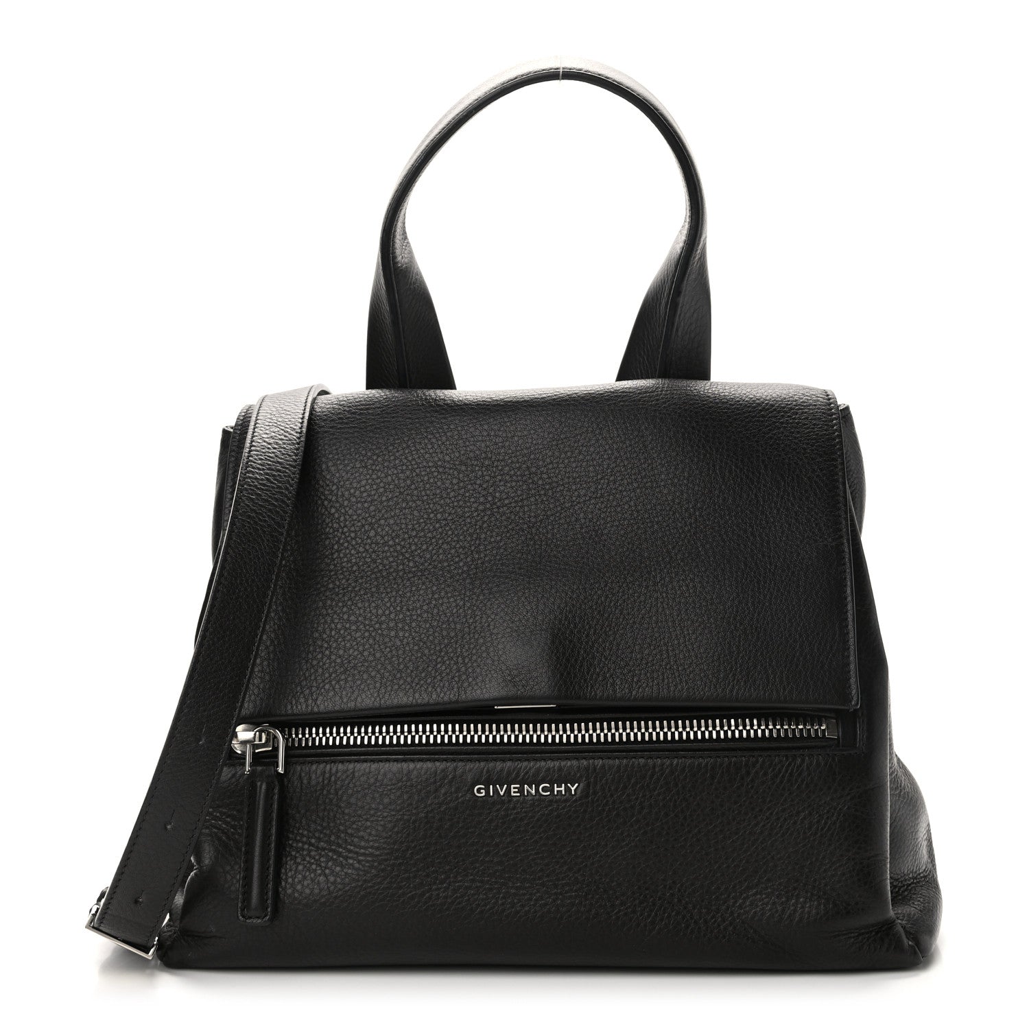 Givenchy Pebbled Calfskin Small Pandora Pure Flap Bag Black 1 of 18