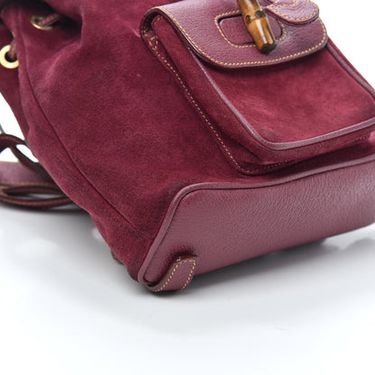 Gucci Suede Calfskin Bamboo Backpack Purple 8 of 9