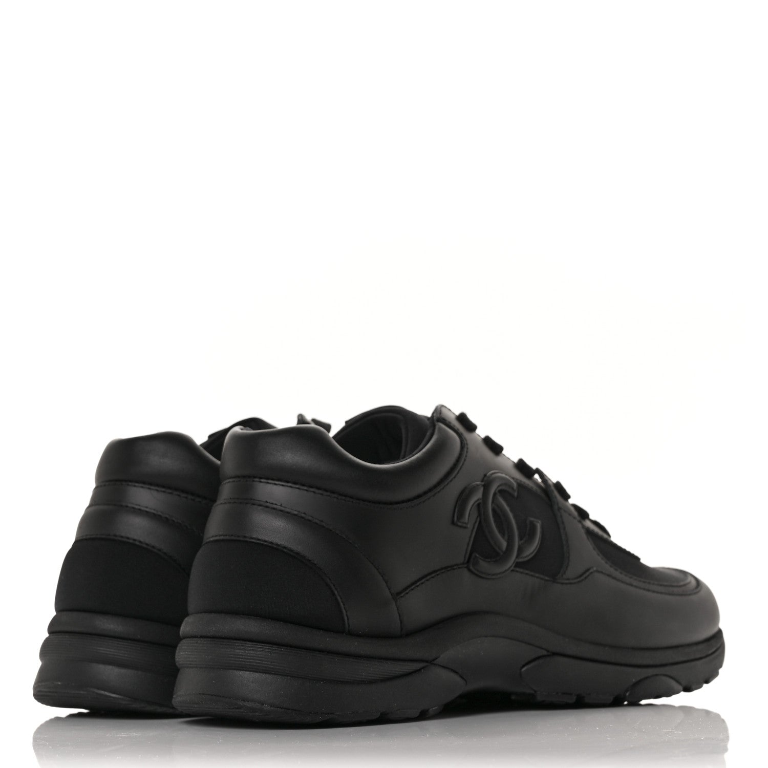 Chanel Calfskin Lambskin CC Uniform Sneakers 40 Black 4 of 7