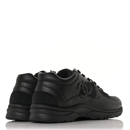Chanel Calfskin Lambskin CC Uniform Sneakers 40 Black 4 of 7