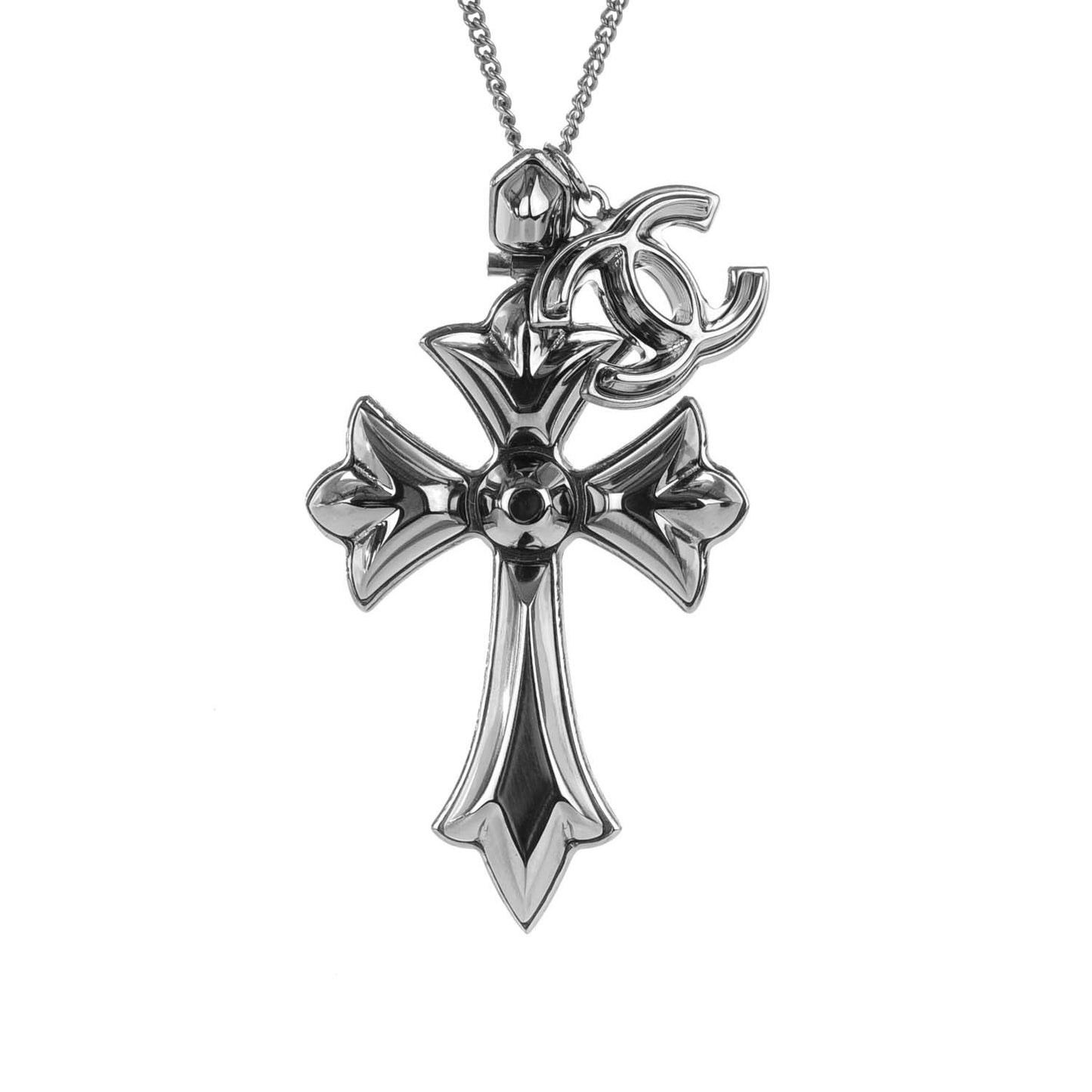 CC Cross Pendant Necklace Silver