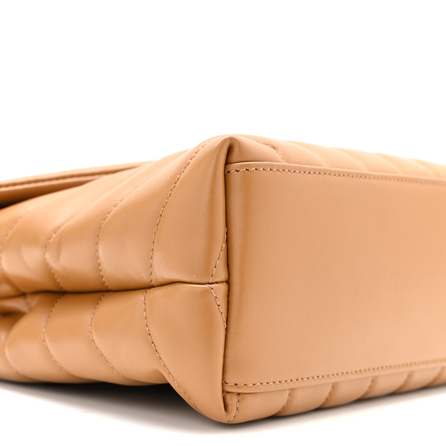 Saint Laurent Calfskin Y Quilted Monogram Small Loulou Chain Satchel Dark Natural 8 of 10
