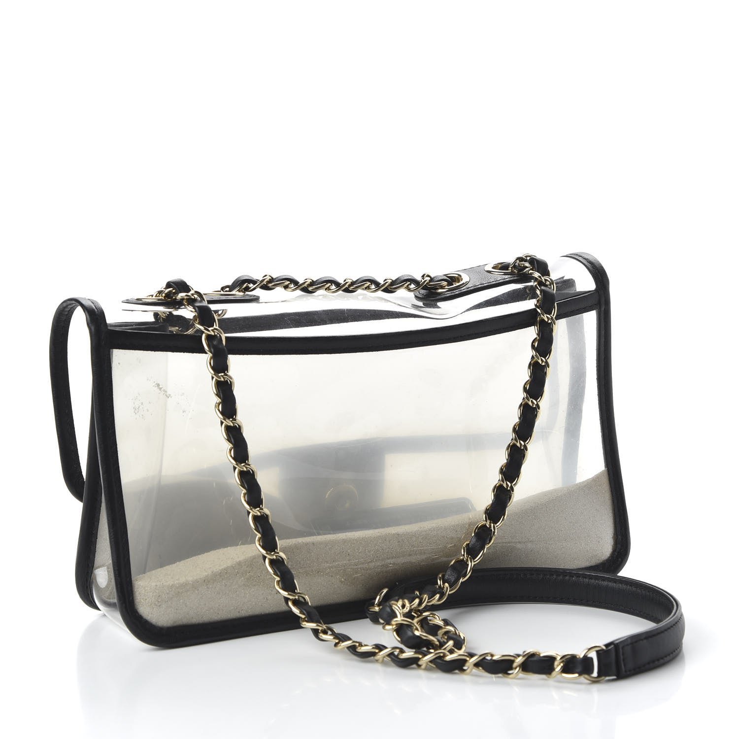 Chanel Lambskin PVC Medium Coco Sand Flap Black 3 of 10