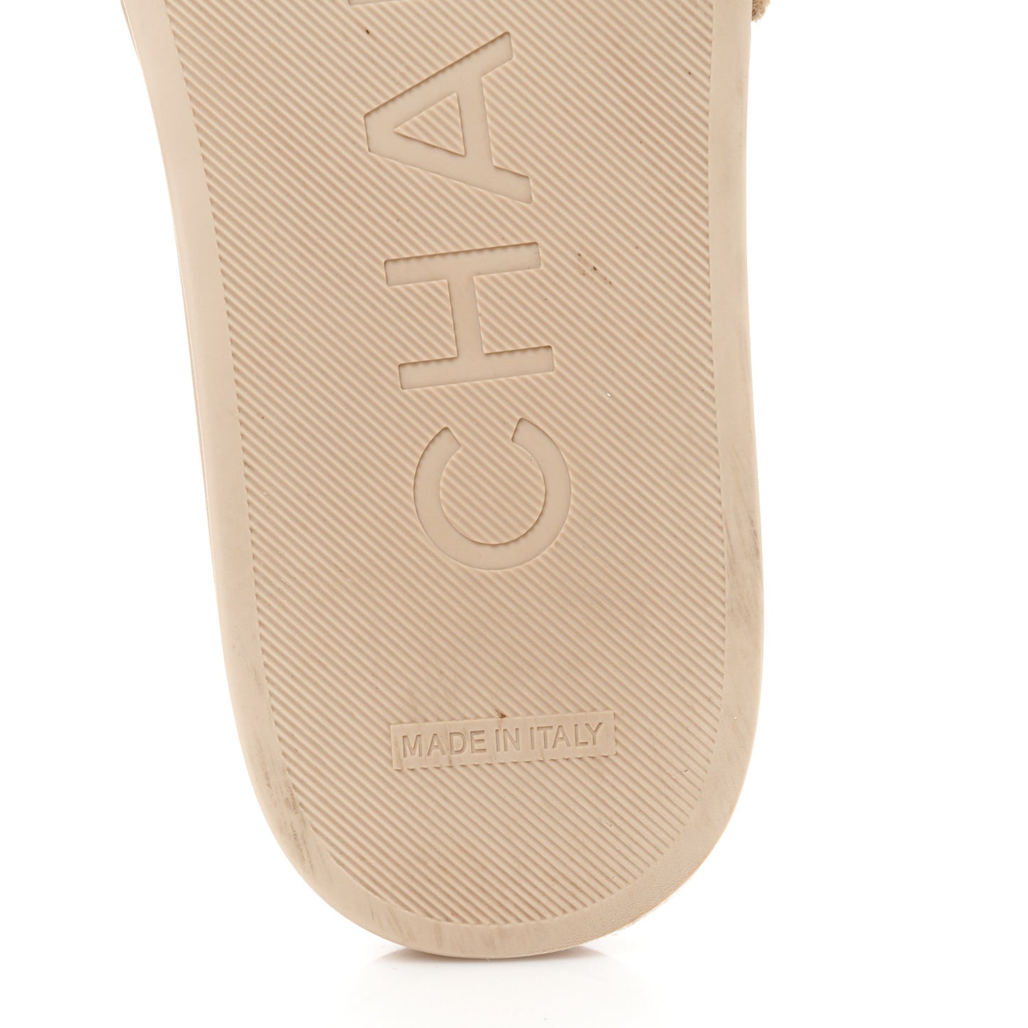 Canvas Chain Flat Sandals 38 Beige