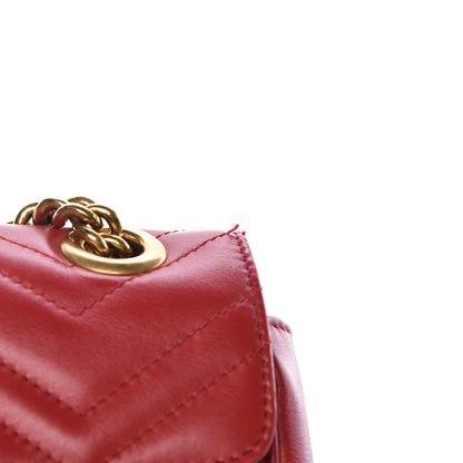 Gucci Calfskin Matelasse Mini GG Marmont Shoulder Bag Hibiscus Red 10 of 10