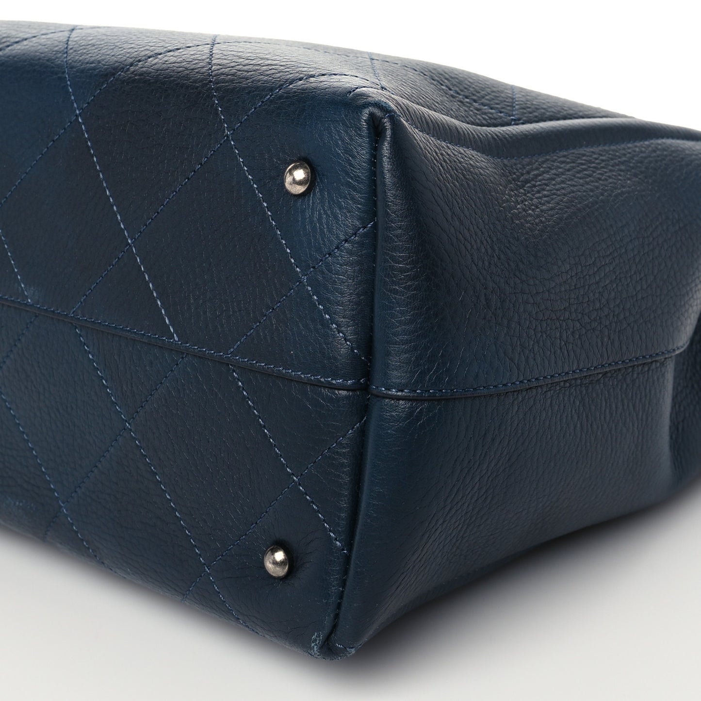 Deerskin Stitched Medium CC Shopping Tote Navy